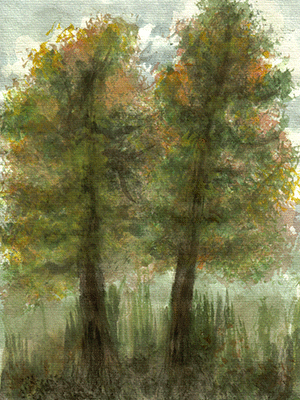Bild mit zwei Bäumen
